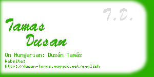 tamas dusan business card